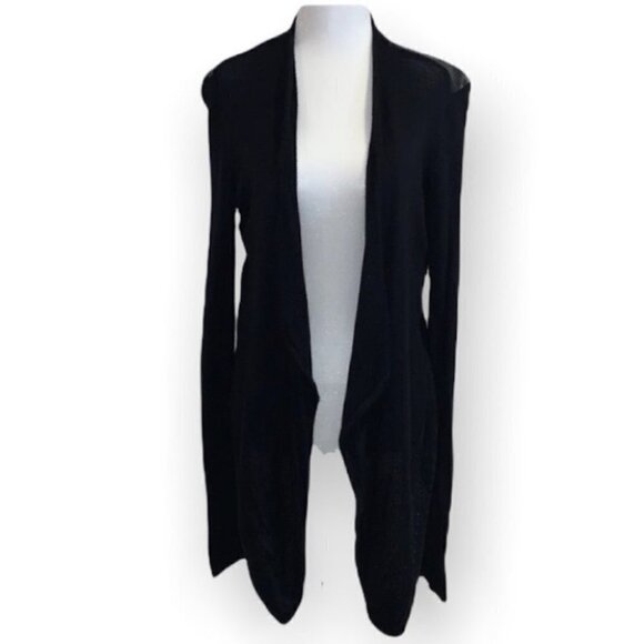 Marciano draped front black vegan leather long sleeves wrap jacket size Small - Picture 1 of 10